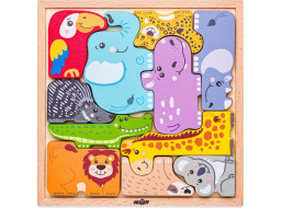 WOODY Obrysové puzzle Zvieratká 11 dielikov