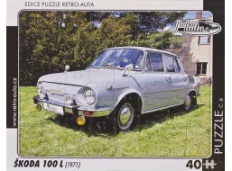 RETRO-AUTA Puzzle č.08 Škoda 100 L (1971) 40 dielikov