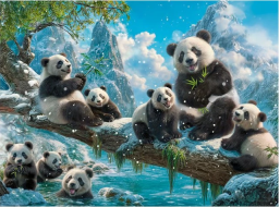 CASTORLAND Puzzle Pandí zimná zábava 2000 dielikov