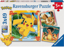 RAVENSBURGER Puzzle Pokémon 3x49 dielikov