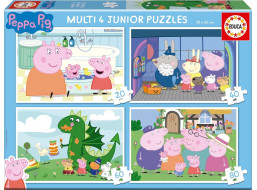 EDUCA Puzzle Prasiatko Peppa 4v1 (20,40,60,80 dielikov)