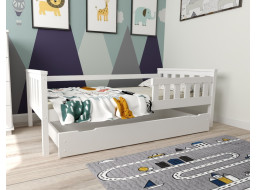 Detská posteľ z masívu borovice FRANK - 200x90 cm - biela