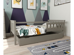 Detská posteľ z masívu borovice FRANK - 200x90 cm - šedá