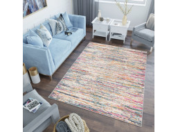 Kusový koberec AZUR static - šedý/ružový/modrý, 80x150 cm