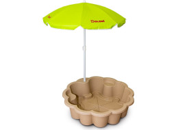 DOLONI Pieskovisko Kvetina EKO béžová so slnečníkom