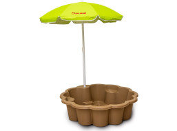 DOLONI Pieskovisko Kvetina EKO hnedá so slnečníkom