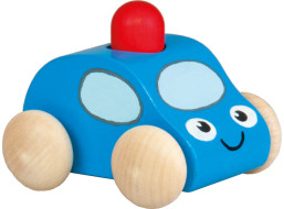 Pískacie auto s majákom 1ks modrá