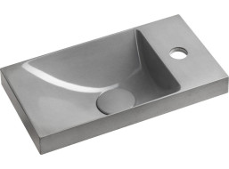 Sapho AGOS betónové umývadlo 40x22cm, ľavé/pravé, šedá pololesk AS40017