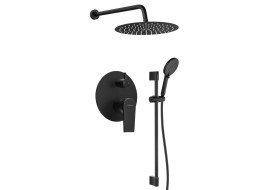 Sapho KAI podomietkový sprchový set s pákovou batériou, otočný prepínač, 2 výstupy, čierna mat KA43/15-04