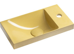 Sapho AGOS betónové umývadlo 40x22cm, ľavé/pravé, žltá pololesk AS40022