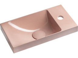 Sapho AGOS betónové umývadlo 40x22cm, ľavé/pravé, ružová pololesk AS40021