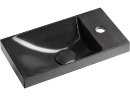 Sapho AGOS betónové umývadlo 40x22cm, ľavé/pravé, antracit pololesk AS40016