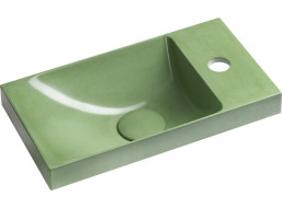 Sapho AGOS betónové umývadlo 40x22cm, ľavé/pravé, zelená pololesk AS40023