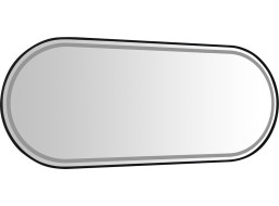 Sapho KAIRA oválne zrkadlo s LED osvetlením 120x50cm, čierna mat KA500