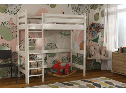 Detská vyvýšená posteľ z masívu borovice TEXAS - 200x80 cm - KAŠMÍROVÁ