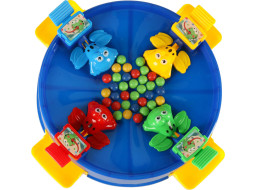 Arkádová hra Hladné žaby pre 4 hráčov - modrá