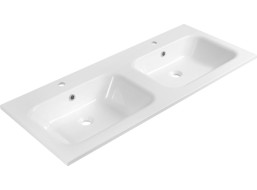 Sapho ARECA dvojumývadlo, liaty mramor, 121x51, 5cm, biela AC121