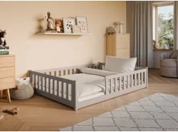 Detská Montessori posteľ z masívu borovice BETTY - 200x140 cm - KAŠMIEROVÁ