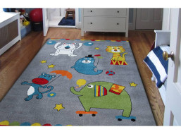 Detský koberec Veselý cirkus - sivý