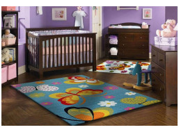 Detský koberec Farební motýle - modrý