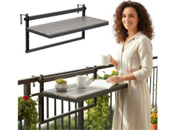 Závesný stolík na balkón AGATTI BIS STONEWOOD - šedý