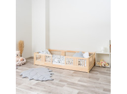 Detská Montessori posteľ z masívu borovice LUNA - 190x90 cm