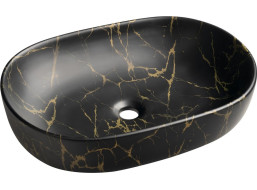 Sapho CALEO keramické umývadlo na dosku, 60x42cm, portoro mramor CA590PT