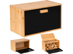 Bambusový chlebník CHARLES - prírodný/čierny