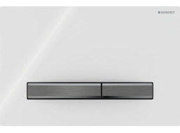 Geberit GEBERIT SIGMA50 ovládacie tlačidlo, biele sklo/čierny chróm 115.671.11.2