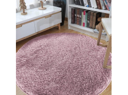 Moderný koberec SHAGGY CAMIL okrúhly - ružový