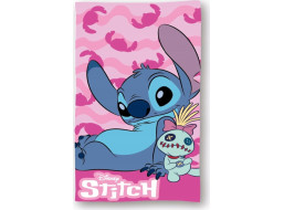 Bavlnená osuška Stitch a Scrump - ružová - 70x140 cm