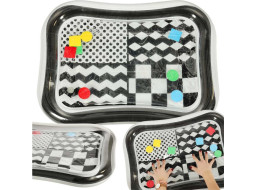 Nafukovacia vodná podložka s kontrastnými čiernobielymi vzormi - 65 cm x 50 cm