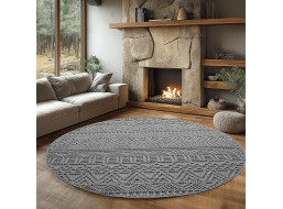 Kusový koberec Helix 2202 silver kruh