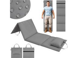 Skladacia podložka SURVIVAL s vankúšom - 180x50 cm - šedá