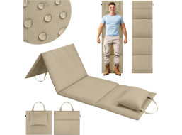 Skladacia podložka SURVIVAL s vankúšom - 180x50 cm - béžová