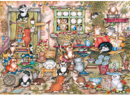 GIBSONS Puzzle Mačky na dvore 1000 dielikov