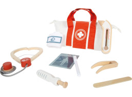 small foot Doktorský set s červeno-bielou lekárskou taškou