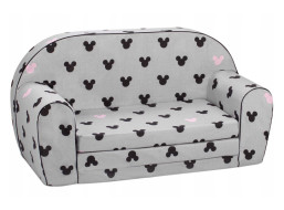 Detská rozkladacia JUNIOR pohovka Myška Minnie - šedá