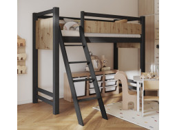 Detská vyvýšená posteľ z masívu borovice VESPER - 200x90 cm - wenge/dub artisan