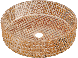 Sklenené umývadlo MEXEN AURA - krištáľový vzor - rose gold, 24013968