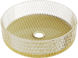 Sklenené umývadlo MEXEN AURA - krištáľový vzor - číre/zlaté, 24013951