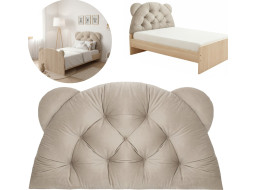 Čalúnená opierka hlavy BEAR Velvet 95x55 cm - béžová