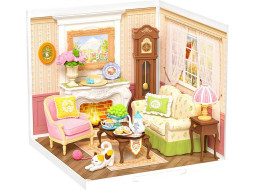 RoboTime 3D drevená skladačka Miniatúra domčeka Čaj o piatej