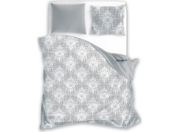 Bavlnené obliečky GUSTO Kvety - biele / šedé - 140x200 cm