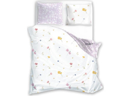 Bavlnené obliečky GUSTO Lúčne kvety - biele / fialové - 140x200 cm