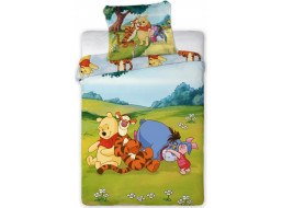 Detské bavlnené obliečky do postieľky 135x100 cm - Medvedík Pú