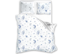 Bavlnené obliečky PRIMAVERA Modré zvončeky - biele - 220x200 cm