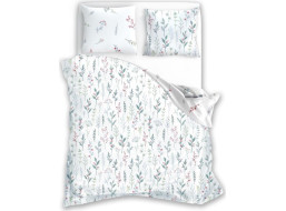 Bavlnené obliečky PRIMAVERA Byliny - biele - 220x200 cm