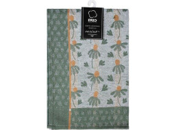 Žakárová kuchynská utierka CARINO 014 - 40x60 cm - tmavo zelená/sivá