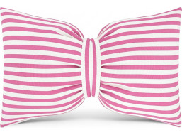 Dekoračný vankúš GLAM 30x50 cm - biele/ružové pruhy